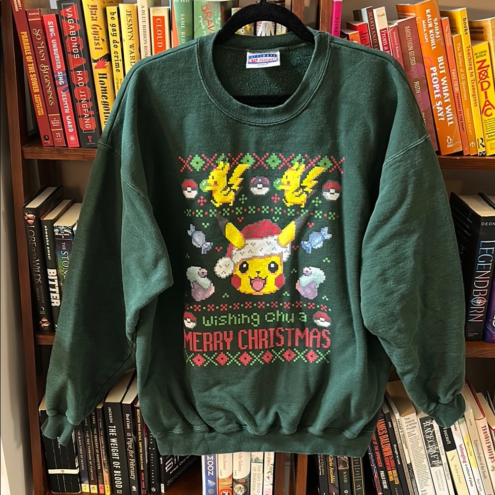Nintendo Green Pikachu Christmas Crewneck Sweater